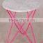 Cooper Metal stainless steel Frame with Glass-top Round End Table for the living room