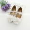 pure white floers shoes with pearl teenager child fancy elegant shoe
