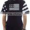 American Flag Printed T Shirt for Men Black Cotton Short Sleeve Longline T-Shirt OEM USA Flag Tee