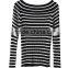 EY0875S New Design 2016 Women Boat Neck Stripe Pullover Sweaters
