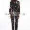2016 walson Black Shiny WETLOOK CATSUIT Catwoman Ladies Fancy Dress COSTUME