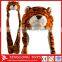 Long Eared Animal Hat With Scarf Mitten,Plush Winter Hat