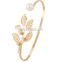 2016 Fashion designer brand jewelry leaf geometry hand palm cuff charm bangle for women accessories