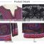 Spandex ethnic digital printing burgundy gypsy design ropa mujer tunic for old ladies
