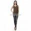 Solid Brown Sleeveless Top for girls
