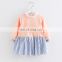 2017 new design fashion cotton baby girl party dress cheap Easter party long sleeve dresses clothing kids