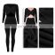 women's knitted 2 two pieces peacock pant and cross crop top suit sweater set