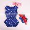 baby bodysuit kid clothes Stars and Stripe Patriotic Romper & HEADBAND & WALKING SHOES 3PC SET July 4th