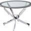 Factory Price High Quality Round Tempered Glass Table Top For Modern Stainless Steel Base With CE/ISO/BS