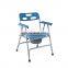 Wholesale price aluminum commode folding chair Toilet Chair with armrest for elder and disable