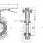 Bundor class 150 DN100 fit for multi standard handle wafer butterfly valve