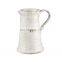 White Pitcher crackle shabby chic Rustic antique farmhouse Ceramic Flower Vase for flower Home Decor