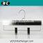 sun shine color clear plastic pant hanger wholesale for trouser pants with tie rack