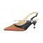 Unique ladies handmade style heel pointed toe ankle strap women colored fashion sandals shoes