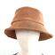 women's genuine suede leather print bucket hat