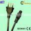 USA Type UL Certified 2 Pin/3 Pin Plug AC Power Cord