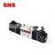 SNS 4V2 series pneumatic 5/2 way solenoid operated directional control valve, 12V/24VDC/220VAC solenoid valve