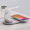 10W Smart Magnetic Wireless Fast Foldable 3-in-1 Phone Charger LED Night Lamp Compatible iPhone Mobile Phone Watch Microphone