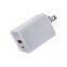 Fast Cell Phone Us EU Foldable Plug Travel Adapter 2 Dual Usb A Type C Multi Port Qc3.0 PD Gan Wall 30W Charger