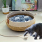 Removable Woven Cat Bed Upholstery Sleeping House Cat Scratch Floor Rattan Wear-resistant Washable Cat Cave Pet Supplies