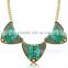 Latest design women gold plated emerald beads necklace
