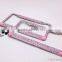 Wholesale Pink Heart Diamond Stainless steel Rhinestone Plate Frame Accessory