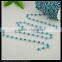 LFD-0023C ~ Wholesale Blue Color Rosary Style Chains 6MM Wire Wrapped Beaded Chain Jewelry Making