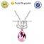 high quality custom multi colored crystal water drop jewelry necklace for sale