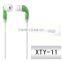 2015 new brand flat cable earphone colorful earphone with mic for mobile phone