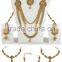 Indian Ethnic Style Fashion Gold Tone Kundan Stone Polki Necklace Set Jewelry with Maangtikka