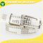 Women's Fashion 1inch metal studded leather belt with White leather in Chinese Factory