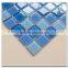 irregular shape blue color crystal glass mosaic tile