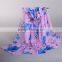 2016 spring new design with flower print shawl long style chiffon scarf