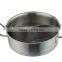 Double ears 6QT 17L heat-resistance bear high temperature commercial stainless steel stock pot with sandwich bottom