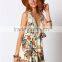 2016 latest summer rural style low neckline floral short romper womens playsuit