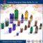 matched cap 5ml-100ml transparent,blue,green,amber, round essential oil glass bottle