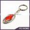 Wholesale logo oval shape spinning metal keychain