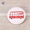 Garment accessories blank and custom design front 4 hole plastic button badge with metal pin for dress