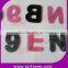 100%nylon pink hook and loop letters