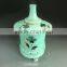 Antique tealight LED light candle holder garden lantern green ceramic hanging lamp