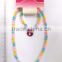 Lovely children multicolor beaded necklace bracelet set with cartoon images pendant