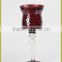 glass mosaic red candle holder and vases and lantern