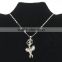 Silver Ballet Dancing Girl Charms Necklace For Arts Promotional gift