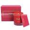 Red cardboard paper candle box with lid and paper holder