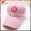 wholesale customize 100% cotton 6 panel pink baseball cap embroidered