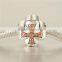 X373 Globalwin 925 Sterling Silver Ankh Bead Landing Charms Paved with Crystal Pendants