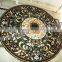 Large Green Marble Round Shape Dinning Table Top, Pietra Dura Marble Table