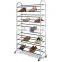 Chrome 10-Tier Rolling Shoe Rack