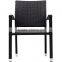 Four Bella Outdoor Stackable Dining Wicker Chairs in Espresso