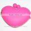 Hot sale food grade candy colored cute design heart shape silicon rubber coin wallet for birthday Gifts